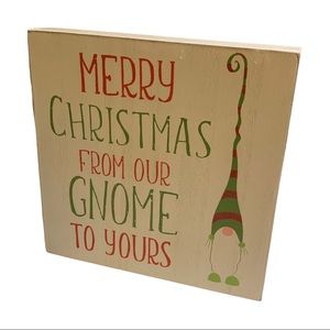 5for20 Merry Christmas from our gnome to yours Wood tabletop decor desk sign 🎄
